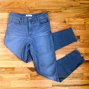 Madewell 10” Roadtripper Blue Comfy Jeans w cut off ankle style, Size 28